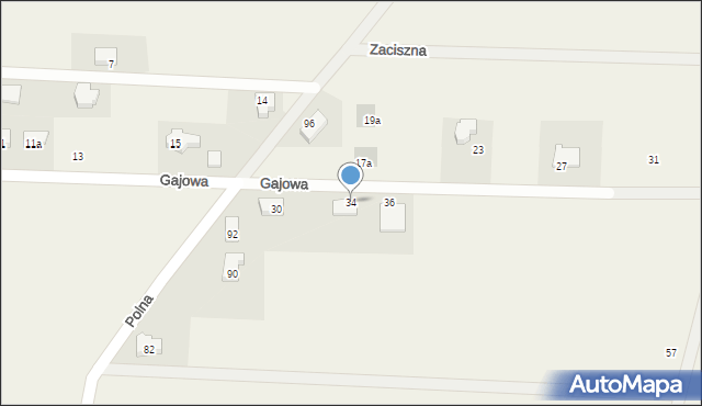 Pęgów, Gajowa, 34, mapa Pęgów