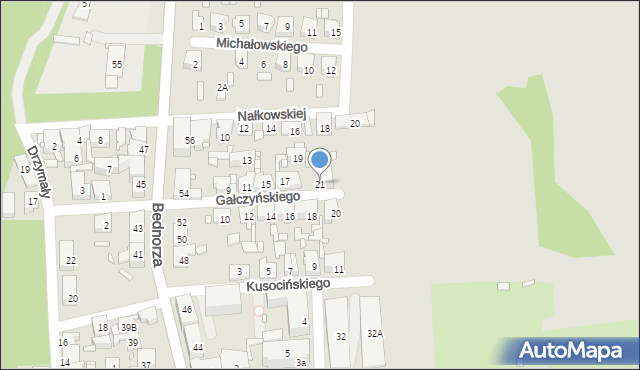 Piekary Śląskie, Gałczyńskiego Konstantego Ildefonsa, 21, mapa Piekary Śląskie