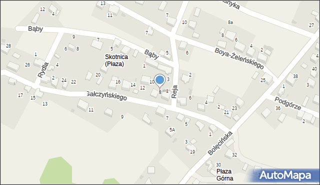 Płaza, Gałczyńskiego Konstantego Ildefonsa, 8, mapa Płaza