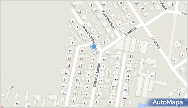 Pleszew, Gałczyńskiego Konstantego Ildefonsa, 17, mapa Pleszew