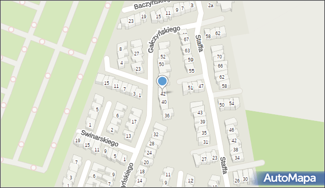 Poznań, Gałczyńskiego Konstantego Ildefonsa, 42, mapa Poznania