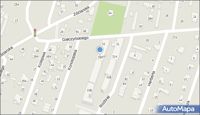 Pruszków, Gałczyńskiego Konstantego Ildefonsa, 33A, mapa Pruszków