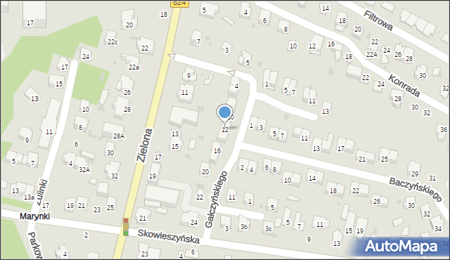 Puławy, Gałczyńskiego Konstantego Ildefonsa, 12, mapa Puław