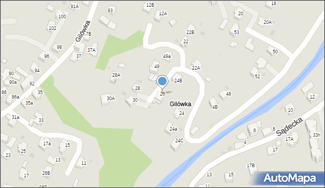 Rabka-Zdrój, Garncarska, 26, mapa Rabka-Zdrój