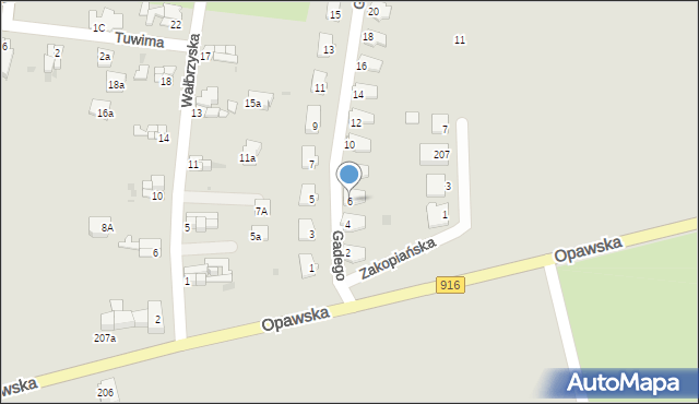 Racibórz, Gadego Bernarda, ks. prał., 6, mapa Racibórz