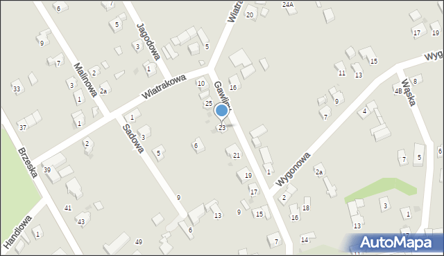 Racibórz, Gawliny Józefa, ks. bp., 23, mapa Racibórz