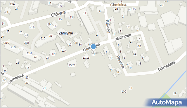 Radom, Garbarska, 11, mapa Radomia