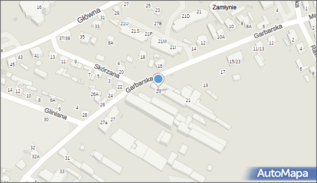 Radom, Garbarska, 23, mapa Radomia