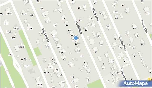 Radom, Gackiego Józefa, 15, mapa Radomia