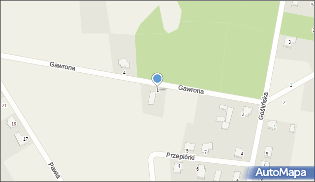 Rakownia, Gawrona, 1, mapa Rakownia