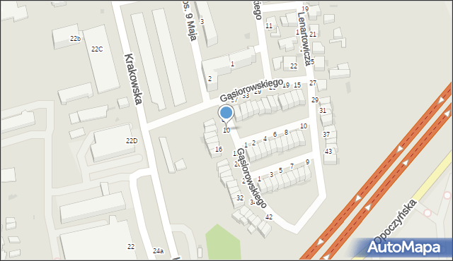 Rawa Mazowiecka, Gąsiorowskiego, 10, mapa Rawa Mazowiecka