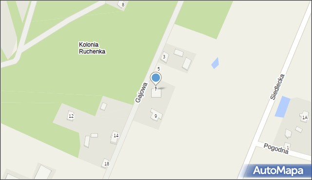 Ruchna, Gajowa, 7, mapa Ruchna