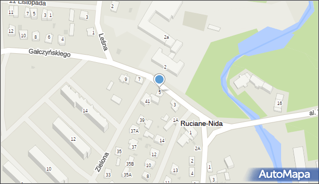 Ruciane-Nida, Gałczyńskiego Konstantego Ildefonsa, 5, mapa Ruciane-Nida