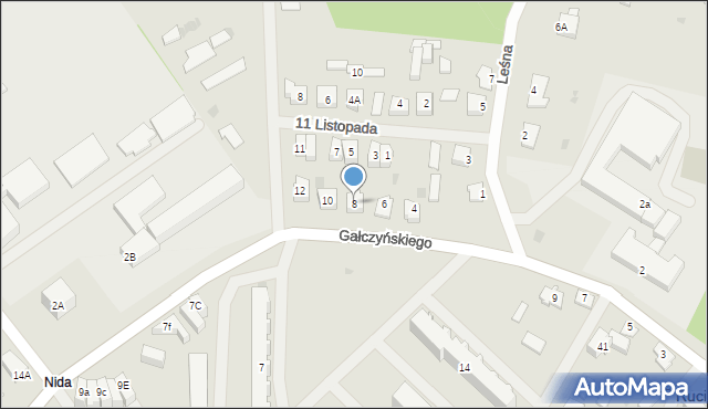 Ruciane-Nida, Gałczyńskiego Konstantego Ildefonsa, 8, mapa Ruciane-Nida