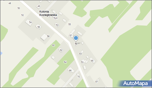 Rudnik Wielki, Gajowa, 59, mapa Rudnik Wielki