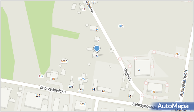 Rybnik, Gajowa, 5, mapa Rybnika