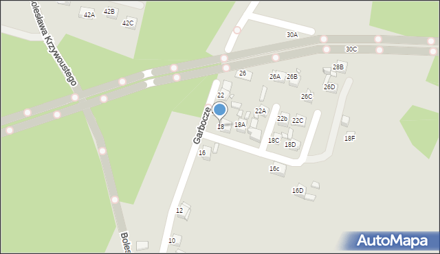 Rybnik, Garbocze, 18, mapa Rybnika