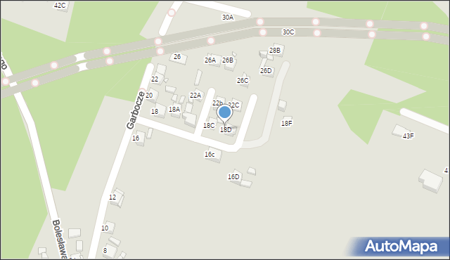 Rybnik, Garbocze, 18D, mapa Rybnika