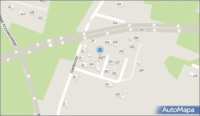 Rybnik, Garbocze, 22A, mapa Rybnika