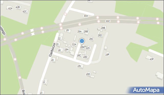 Rybnik, Garbocze, 22b, mapa Rybnika