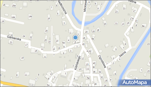 Rymanów, Garbarska, 2a, mapa Rymanów