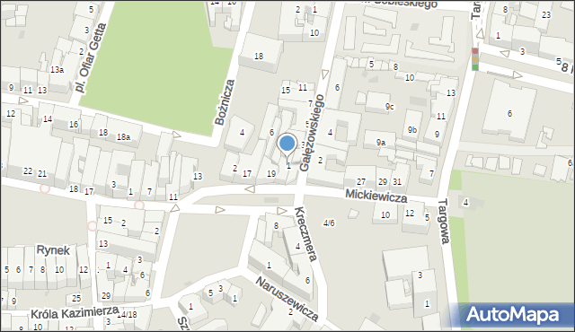 Rzeszów, Gałęzowskiego Jacentego, 1, mapa Rzeszów