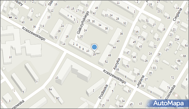 Siedlce, Gałczyńskiego Konstantego Ildefonsa, 14, mapa Siedlce