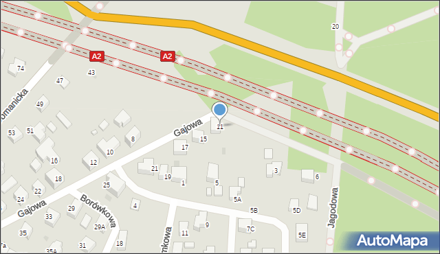 Siedlce, Gajowa, 11, mapa Siedlce