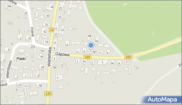Sieraków, Gajowa, 9, mapa Sieraków
