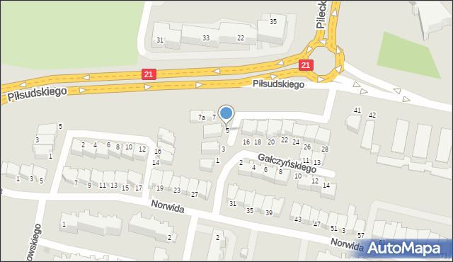 Słupsk, Gałczyńskiego Konstantego Ildefonsa, 5, mapa Słupska