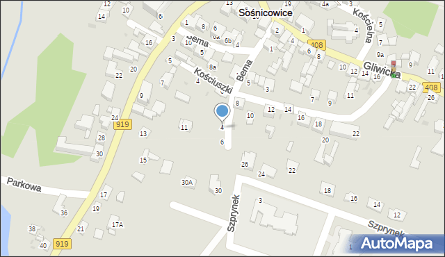 Sośnicowice, Gajowa, 4, mapa Sośnicowice