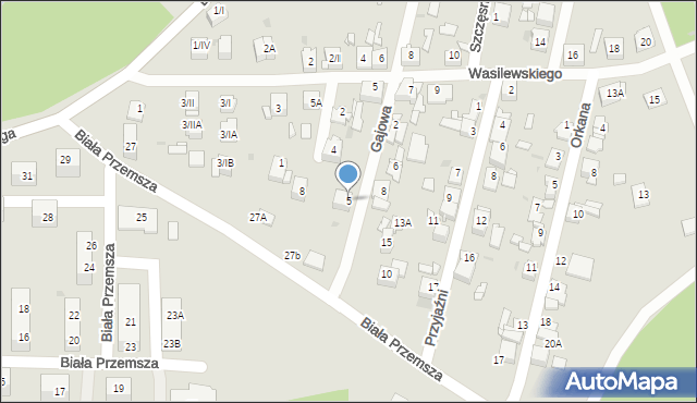 Sosnowiec, Gajowa, 5, mapa Sosnowca