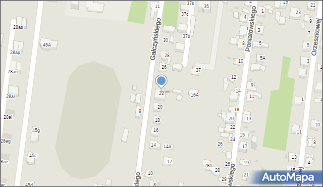 Sosnowiec, Gałczyńskiego Konstantego Ildefonsa, 22, mapa Sosnowca