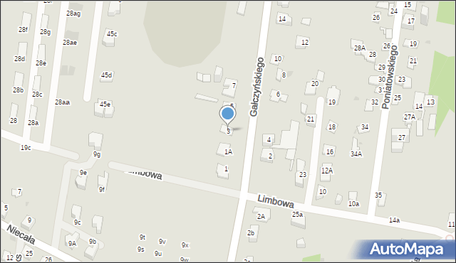 Sosnowiec, Gałczyńskiego Konstantego Ildefonsa, 3, mapa Sosnowca