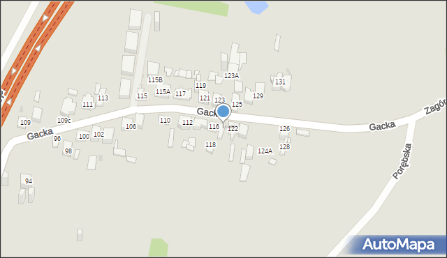 Sosnowiec, Gacka, 120, mapa Sosnowca