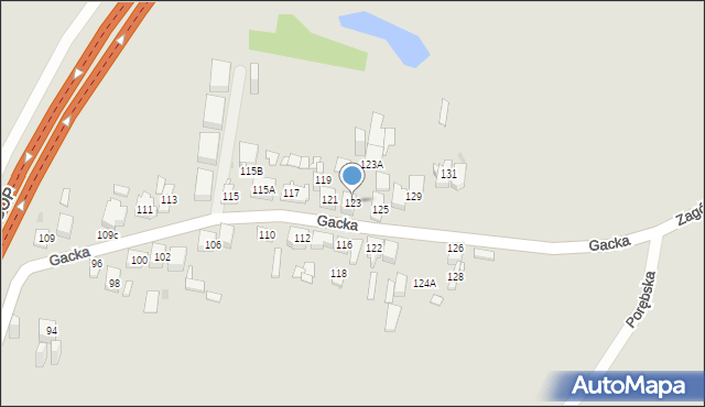 Sosnowiec, Gacka, 123, mapa Sosnowca