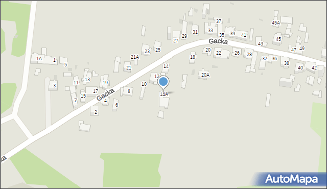 Sosnowiec, Gacka, 14A, mapa Sosnowca