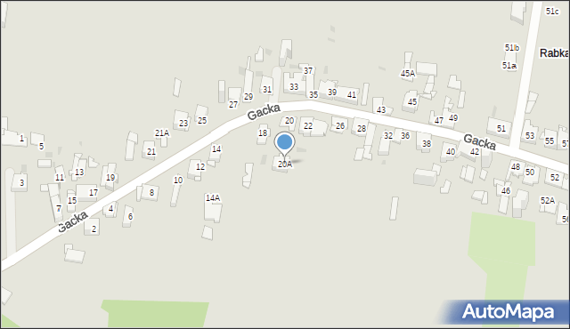 Sosnowiec, Gacka, 20A, mapa Sosnowca