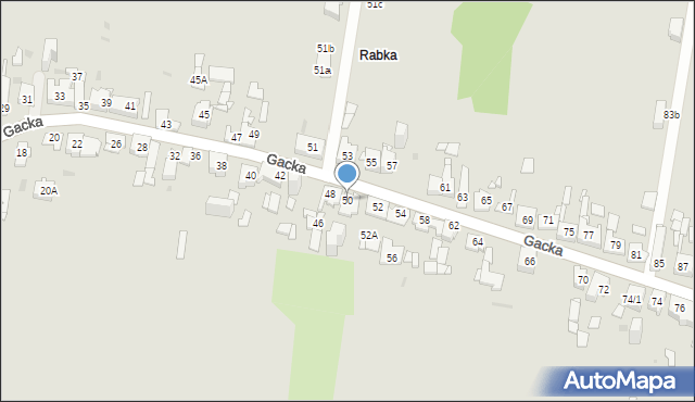 Sosnowiec, Gacka, 50, mapa Sosnowca