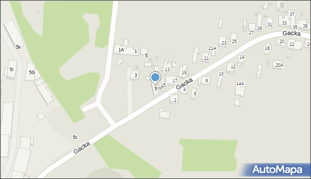 Sosnowiec, Gacka, 7, mapa Sosnowca