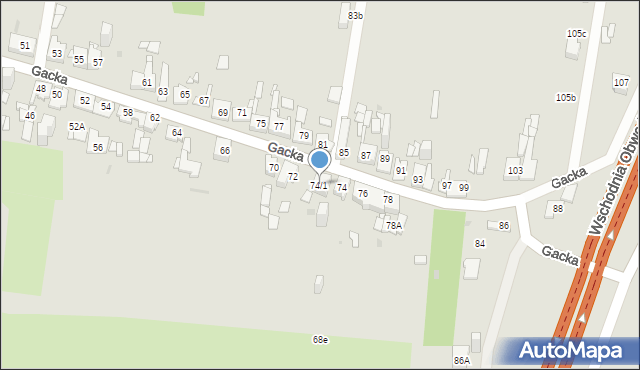 Sosnowiec, Gacka, 74/1, mapa Sosnowca