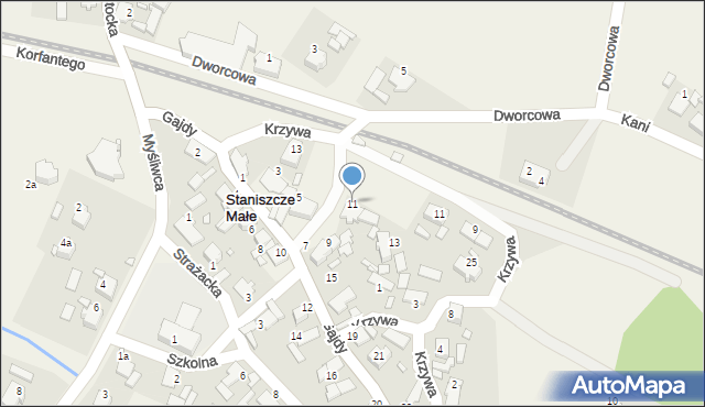 Staniszcze Małe, Gajdy, ks., 11, mapa Staniszcze Małe