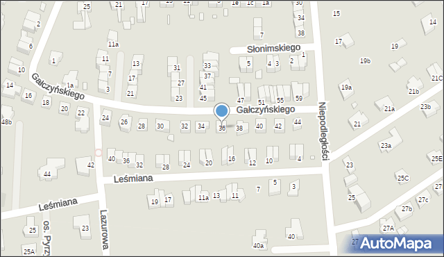 Stargard, Gałczyńskiego Konstantego Ildefonsa, 36, mapa Stargard