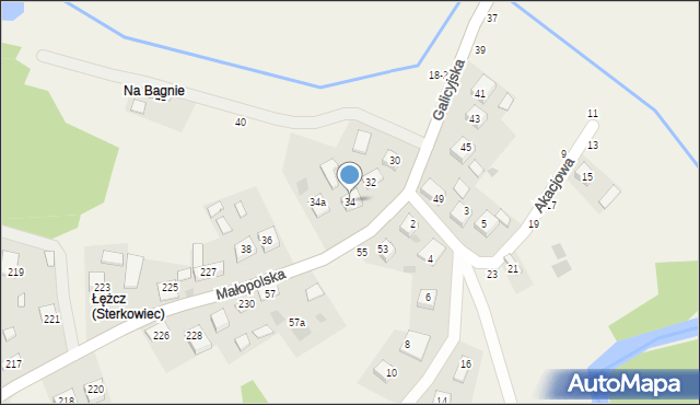 Sterkowiec, Galicyjska, 34, mapa Sterkowiec