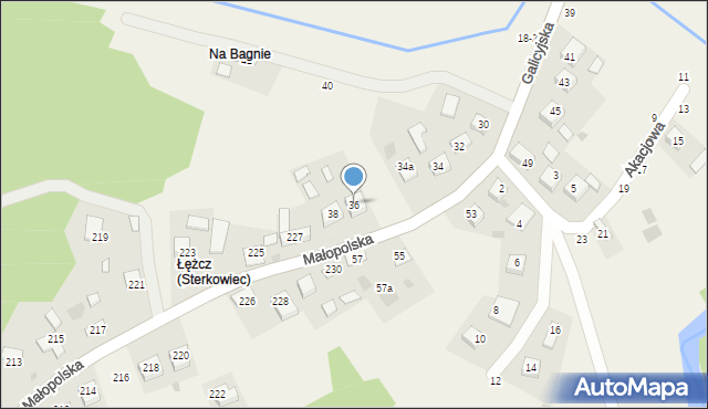 Sterkowiec, Galicyjska, 36, mapa Sterkowiec