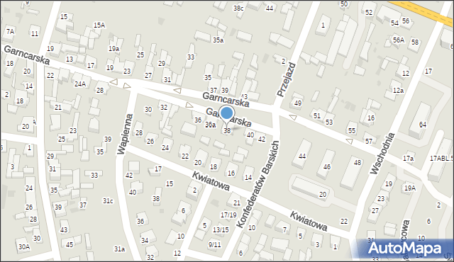 Sulejów, Garncarska, 38, mapa Sulejów