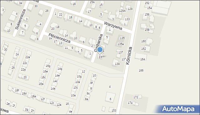 Swarzędz, Garbarska, 13, mapa Swarzędz