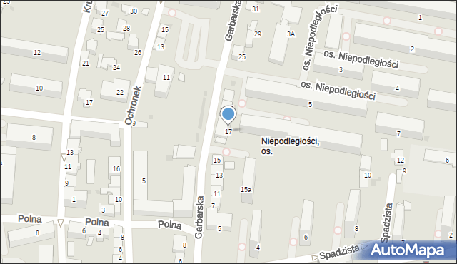 Tarnów, Garbarska, 17, mapa Tarnów