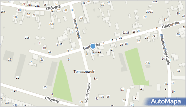 Tomaszów Mazowiecki, Garbarska, 10, mapa Tomaszów Mazowiecki