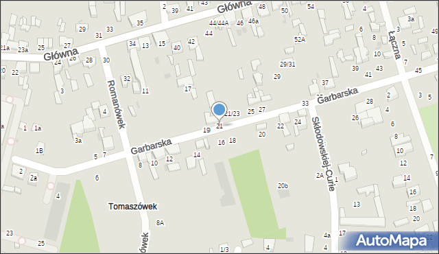 Tomaszów Mazowiecki, Garbarska, 21, mapa Tomaszów Mazowiecki